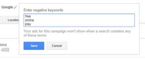 Negative Keywords for ppc