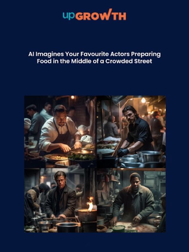 Ai Imagin your favourite actors preparing food in the middle of a crowded street