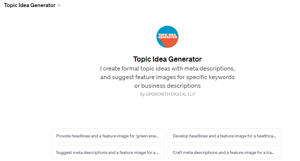 Topic Idea Generator