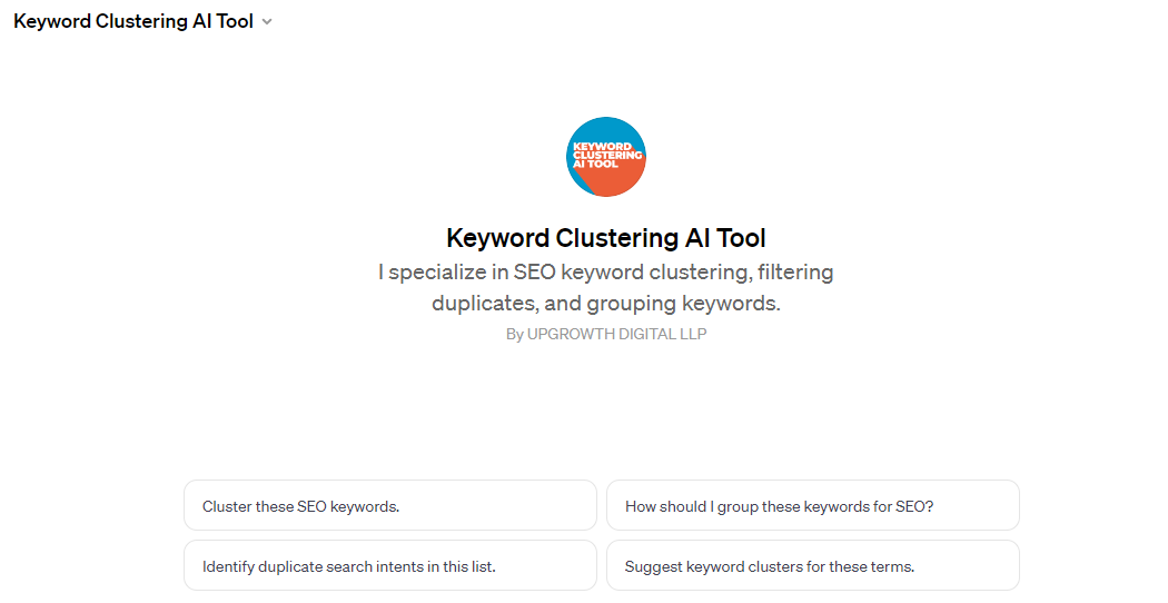 Keyword Clustering AI Tool