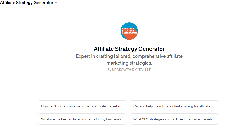 Affiliate Strategy Generator