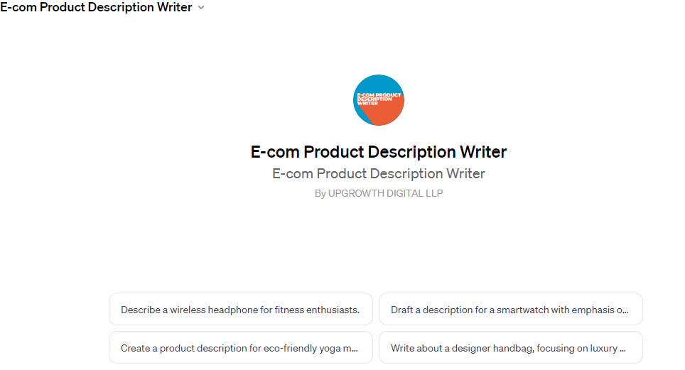 E-com Product Description Writer