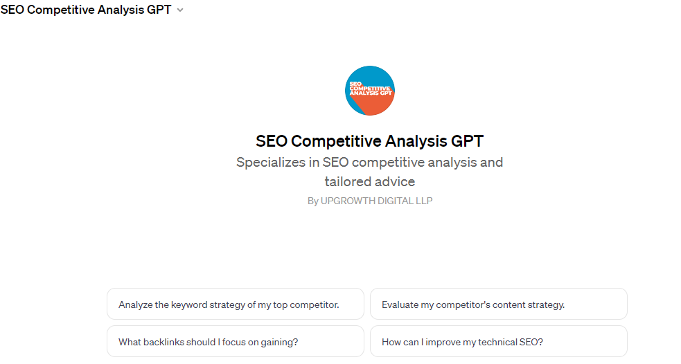 SEO Competitive Analysis GPT
