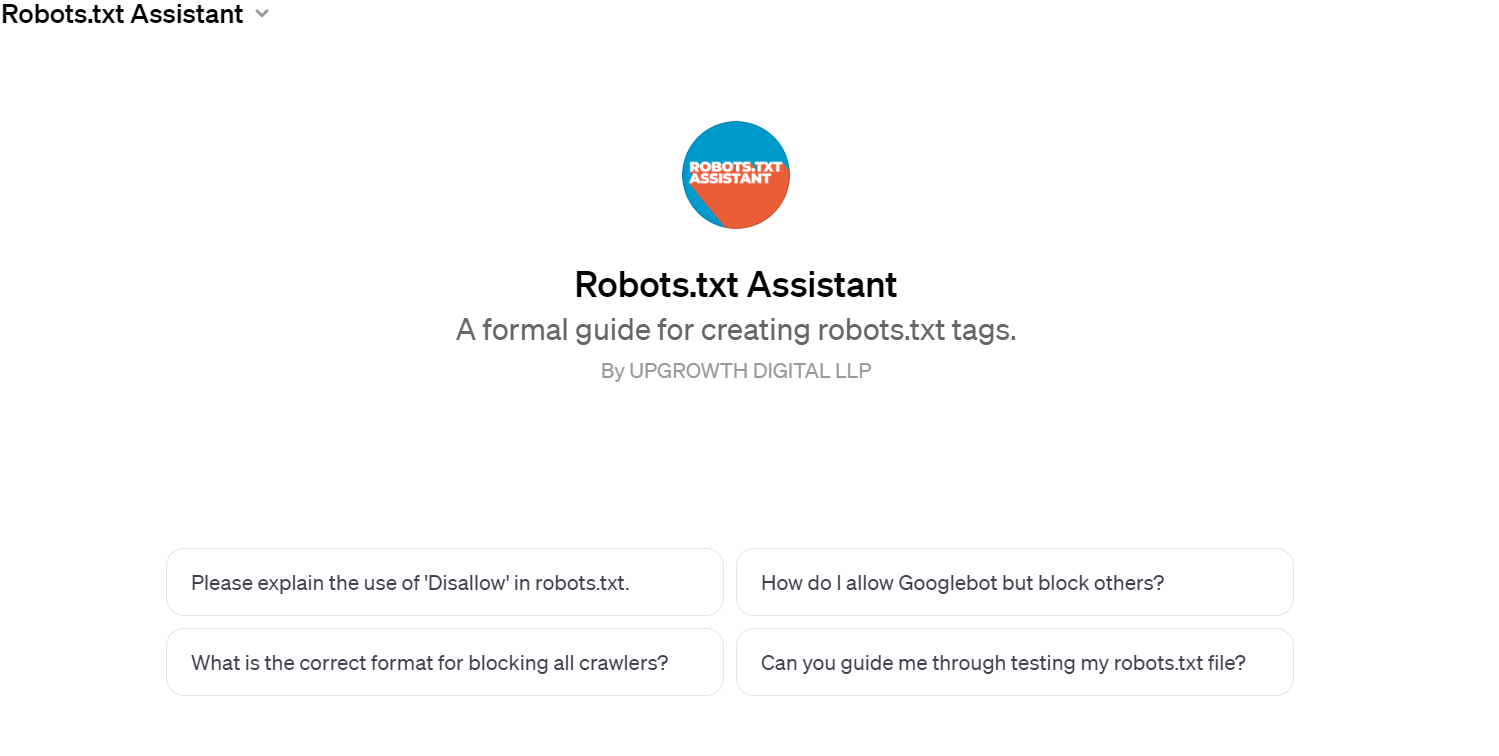 Robots.txt Assistant