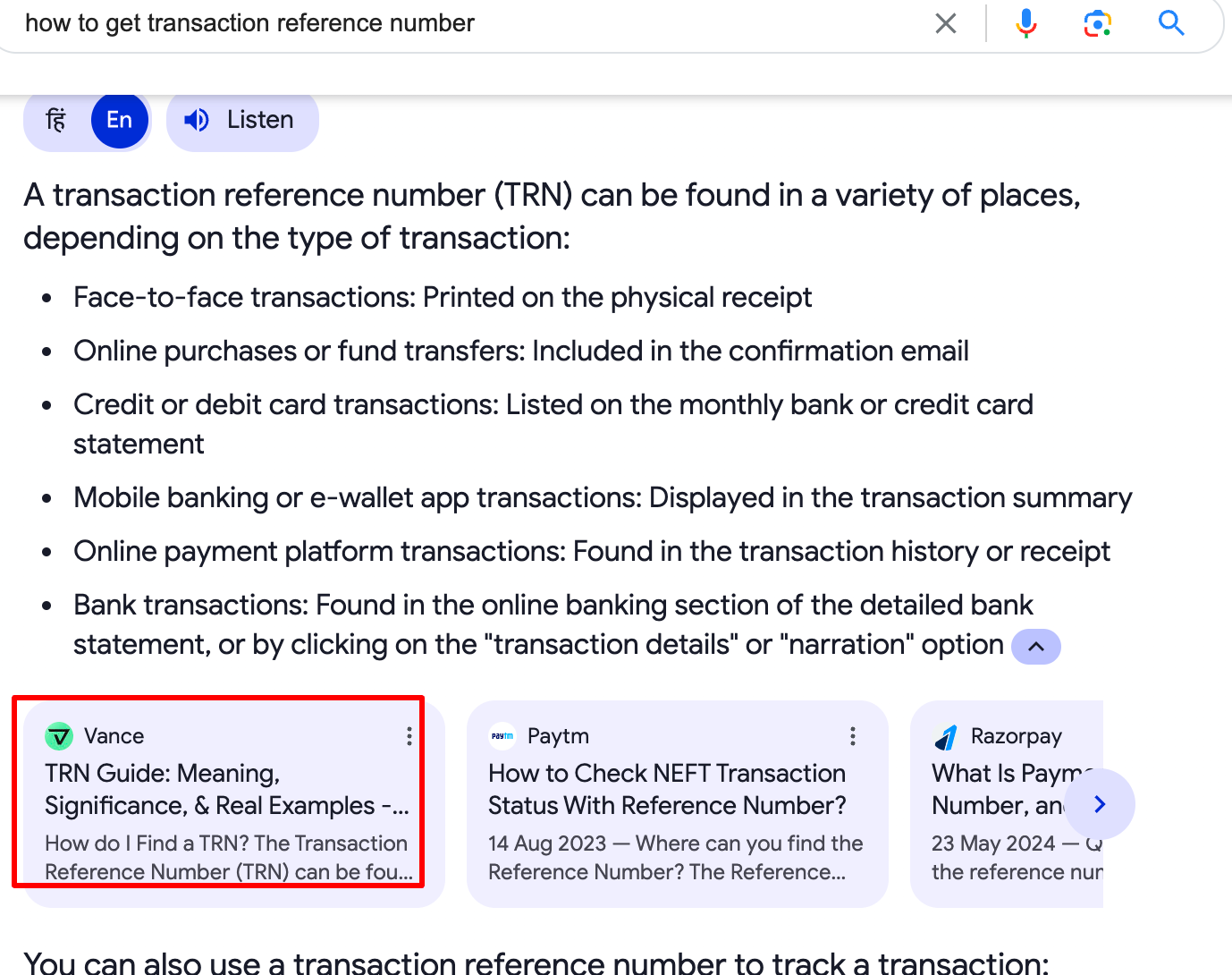 how to get transaction reference number
